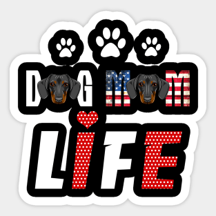 Dachshunds Mom Life Patriotic America 4Th Of July Sticker